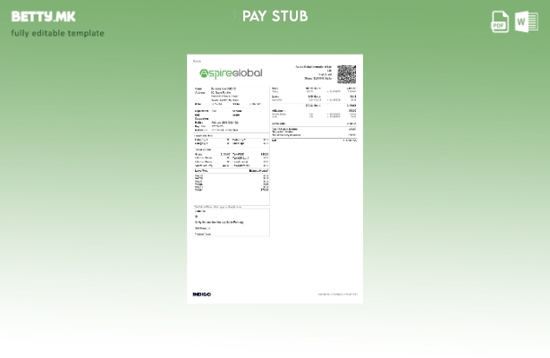 Модерен стил шаблон за уплатница на Aspire Global International